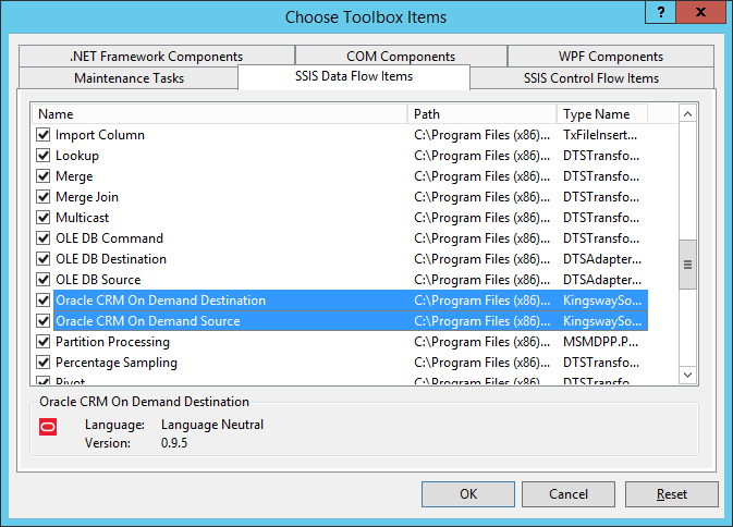 Add SSIS data flow components